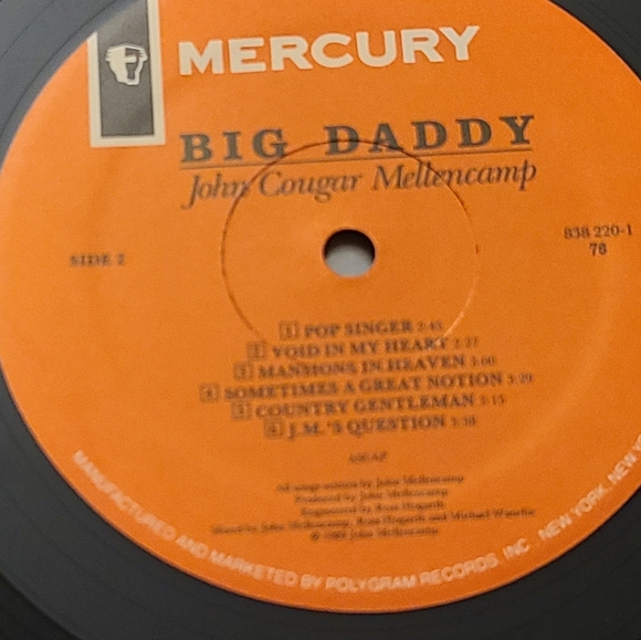 John Cougar Mellencamp Big Daddy vintage vinyl record pristine condition - Picture 5 of 9